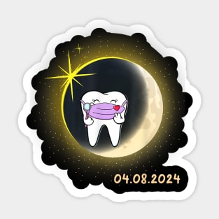 Total Solar Eclipse 2024 teeth Dental Solar Eclipse Gift For Men Women Sticker